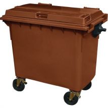 Brown 660 L 4 wheel wheelie bin