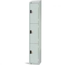 Grey 3 door sloped electric lock locker - 1950x300x300mm