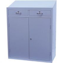 Grey 2 drawer antibacterial workstation 1200x915x457mm