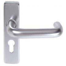 20mm return to door handle euro lock set satin aluminium