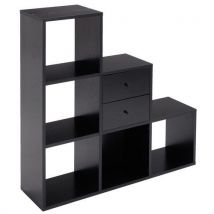 Maxicube six-compartment staircase storage unit - black