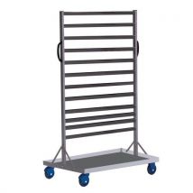 Steel trolley for containers blue model: without containers total width: 880 mm
