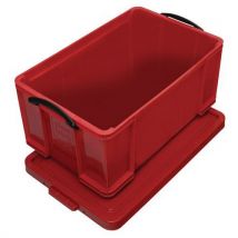 Really Useful Products - Red plastic 64-l storage container + lid