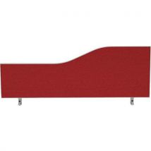 Wave shape desk divider screen - dark red - 100cm long
