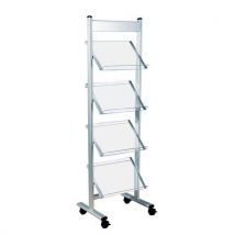 Mobile a4 8-compartment display stand steel