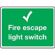 Self adhesive vinyl fire escape light switch sign 100x150mm