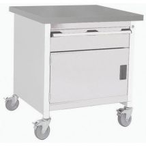 Bott - Light grey mobile workbench lino top+drawer+cabinet 840x750