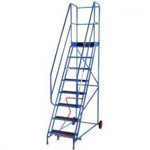 Mobile steel stepladder - 7 punched treads - tb davies