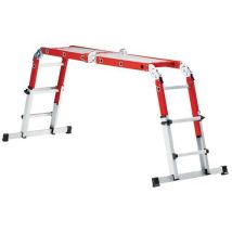 Do-it-all articulated ladder with 4x3 rungs and platform