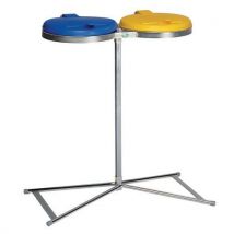 Bag holder 2x120 L yellow cover and blue