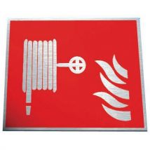 Aluminium fire hose pictorial sign hxw 100x100mm