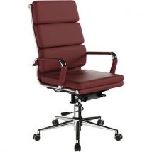 Leather office armchair - high back - burgundy - avanti