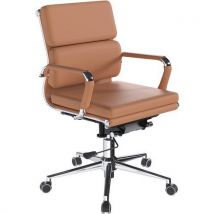Bonded leather office armchair - tan - avanti