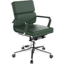 Bonded leather office armchair - green - avanti