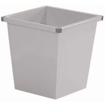 Grey 27-l metal square office waste bin