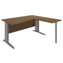 Ticka L legs compact desk right – walnut l160xd140 cm