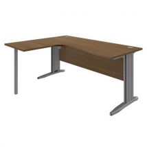 Ticka L legs compact desk left – walnut l160xd140 cm