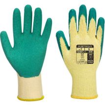 Green latex classic grip safety gloves - size 8 - a150
