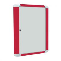 4-sheet red indoor enclosed bulletin board with metal board
