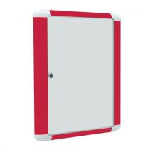 12-sheet red indoor enclosed bulletin board with metal backing