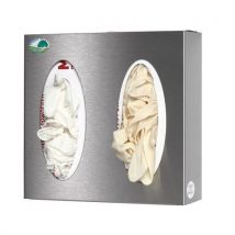 Double wall support for glove or tissue box - s/less steel