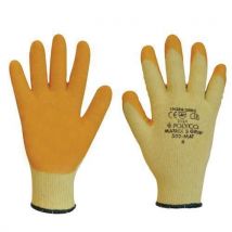 Size 9 Green/Yellow Latex Matrix S Grip Gloves 12 Pairs by Polyco