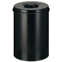 15 L capacity black self extinguishing waste bin