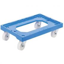Dolly base with 4 swivel wheels - steel clevis - blue