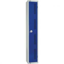 Blue 1 door perforated locker 1830x300x300mm cylinder lock