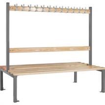 Dark grey school double sided 12 hook bench seat