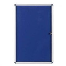 Blue Lockable Indoor Felt Noticeboard x 1200mm 900mm by Jansen
