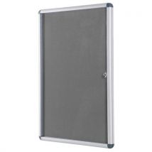 Grey lockable indoor felt noticeboard 900mm x 1200mm