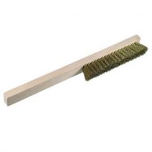 Wire brush with wooden handle