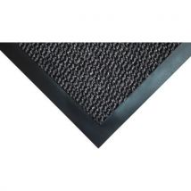 Black/Steel Vyna Plush Scraper Entrance Mat LxW 900x1200mm by Coba