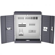 Bott - Dark grey cubio perfo wall cupboard 20 hooks 700x800x325mm