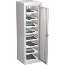 White 8 shelf media charging low locker hxwxd 1000x380x525mm