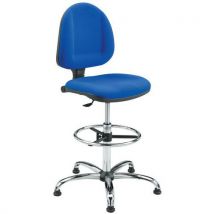 Blue fabric seat foot rest seat height 58 to 83 cm