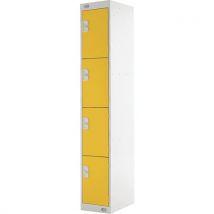 Yellow 4 Tier Locker 1800x300x300mm by Biocote