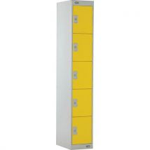 Yellow 5 Tier Locker 1800x300x300mm by Biocote