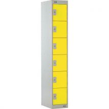 Yellow 6 Tier Locker 1800x300x300mm by Biocote