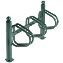 New york bicycle rack with a round metal frame galvanised 3 bikes
