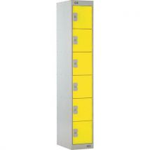 Yellow 6 Tier Locker 1800x450x450mm by Biocote