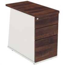 Ascend 3 drawer desk high pedestal walnut