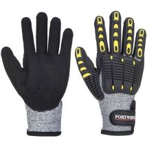 Grey/black impact a4 cut-resistant glove - size 11 -portwest