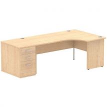 Right corner desk bundle - maple - panel leg - wxd 180x80 cm