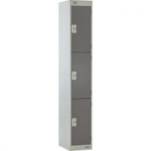 Dark Grey 3 Tier Locker 1800x300x300mm by Biocote