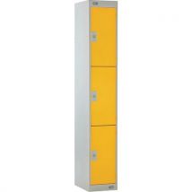 Yellow 3 Tier Locker 1800x300x450mm by Biocote