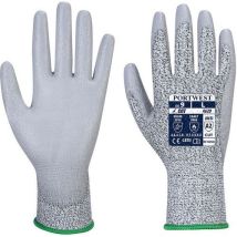 Grey pu gloves - level a2 cut-resistant - size 9 - portwest