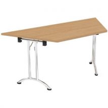 Folding trapezoidal office tables 715x1600x800mm light oak