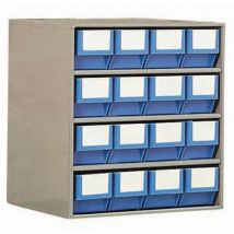 400-mm deep unit with 16 blue containers